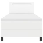 vidaXL Boxspring posteľ s matracom bielej farby 90x200 cm z umelej kože – Obrázok 8