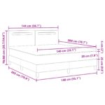 vidaXL Boxspring posteľ s čiernym matracom 140x200 cm z umelej kože – Obrázok 12