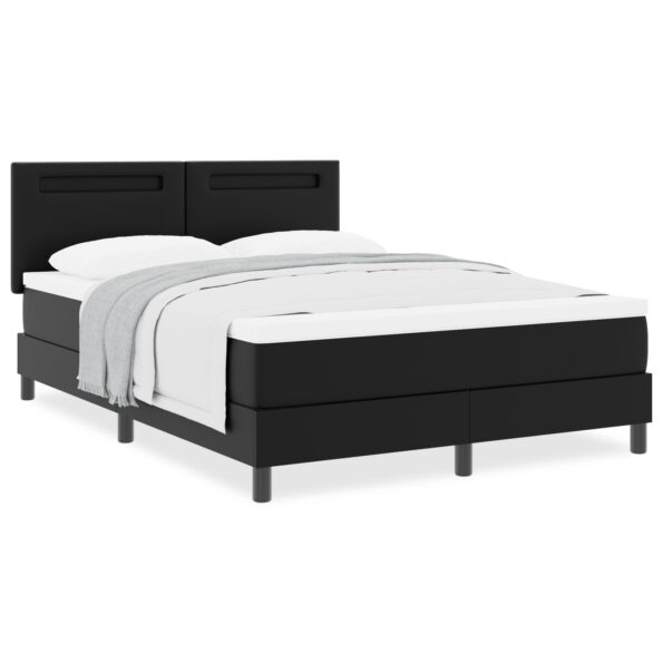 vidaXL Boxspring posteľ s čiernym matracom 140x200 cm z umelej kože – Obrázok 4