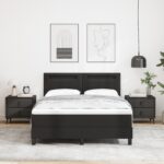 vidaXL Boxspring posteľ s čiernym matracom 140x200 cm z umelej kože – Obrázok 5