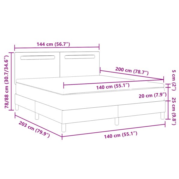 3339053_12.jpg vidaXL Posteľ s boxspringom a matracom Biela 140x200 cm Eko koža – Obrázok 12