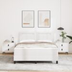 vidaXL Posteľ s boxspringom a matracom Biela 140x200 cm Eko koža – Obrázok 5