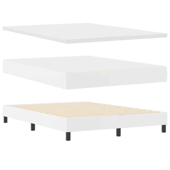 3339053_6.jpg vidaXL Posteľ s boxspringom a matracom Biela 140x200 cm Eko koža – Obrázok 6