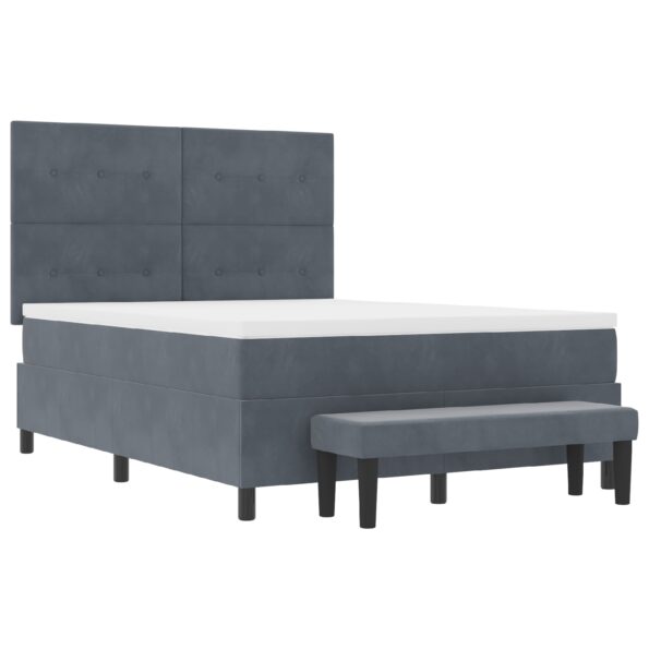 3344523_8.jpg vidaXL Obojková posteľ s matracom & lavičkou Tmavosivá 160x200 cm Zamat – Obrázok 8