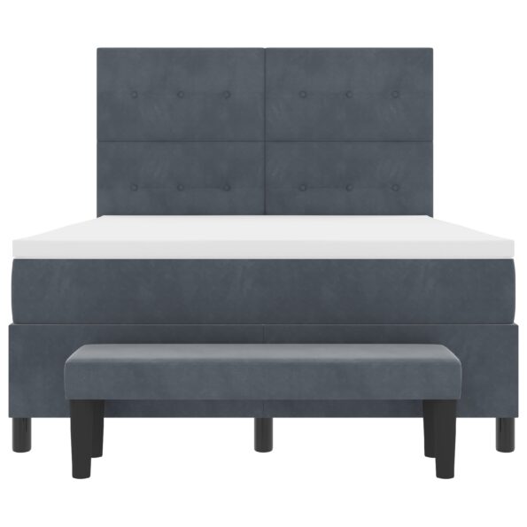 3344523_9.jpg vidaXL Obojková posteľ s matracom & lavičkou Tmavosivá 160x200 cm Zamat – Obrázok 9