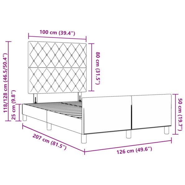 vidaXL Rám postele Svetlosivá 120x200 cm Velvet – Obrázok 12