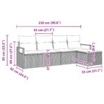 vidaXL 5-dielna záhradná pohovka set s vankúšmi Hnedá Poly Ratan – Obrázok 8