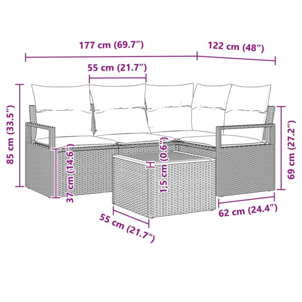 3347698_9.jpg vidaXL 5-dielna záhradná súprava s vankúšmi čierny polyratan akácia – Obrázok 9