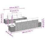 vidaXL 8-dielna záhradná súprava sedačiek s vankúšmi Čierna Poly Ratan Akácia – Obrázok 8
