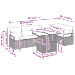 vidaXL 7-dielna záhradná pohovka s vankúšmi béžová poly ratan – Obrázok 11