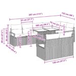 vidaXL 9-dielna záhradná sedacia súprava s vankúšmi čierny poly ratan – Obrázok 11