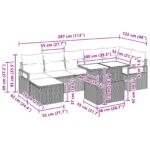 vidaXL 8-dielna záhradná pohovka s vankúšmi svetlosivá poly ratan – Obrázok 12