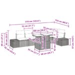 vidaXL 7-dielna záhradná pohovka s vankúšmi béžová poly ratan – Obrázok 11