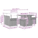 vidaXL 7 kusov záhradnej súpravy gauča s vankúšmi čierny poly ratan akácia – Obrázok 11