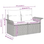 vidaXL 7 kusový záhradný gaučový set s vankúšmi béžový poly ratan acacia – Obrázok 13