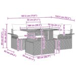 vidaXL 5-dielny záhradný jedálenský set s vankúšmi Béžový Poly Ratan Akácia – Obrázok 11