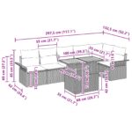 vidaXL 7-dielny záhradný jedálenský set s vankúšmi Čierny Poly Ratan Akácia – Obrázok 11