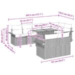 vidaXL 9-dielny záhradný jedálenský set s vankúšmi čierny polyratan akácia – Obrázok 11