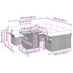 vidaXL 11-dielna súprava na stolovanie do záhrady s vankúšmi Béžová Poly Ratan Acacia – Obrázok 11