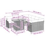 vidaXL 9-dielny záhradný sedací set s vankúšmi sivý poly ratan akácia – Obrázok 11