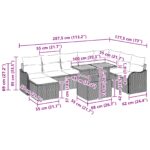 vidaXL 9-dielny záhradný pohovkový set s vankúšmi čierny poly ratan akácia – Obrázok 12