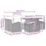 vidaXL 7-dielna záhradná jedálenská súprava s vankúšmi Béžová Poly Ratan Akácia – Obrázok 11