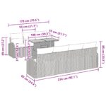 vidaXL 8-dielny záhradný jedálenský set s vankúšmi, čierny, poly ratan, akácia – Obrázok 10