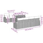 vidaXL 9-dielny záhradný jedálenský set s vankúšmi čierny poly ratan akácia – Obrázok 10