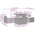 vidaXL 6-dielna záhradná jedálenská súprava s čiernymi vankúšmi z poly ratanu – Obrázok 11