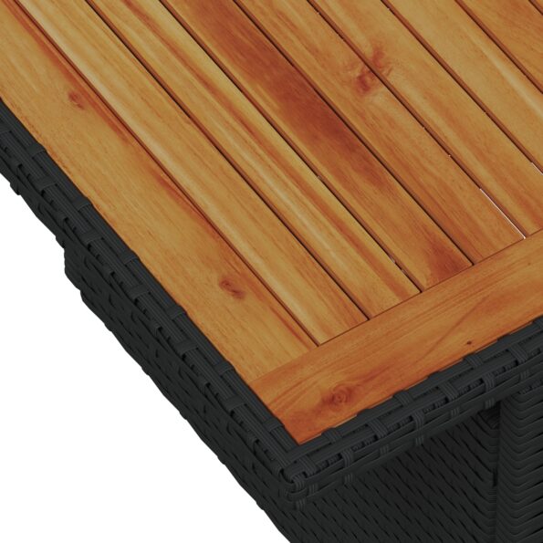 vidaXL 5-dielny záhradný jedálenský set s vankúšmi Čierna Poly ratan Acacia – Obrázok 8