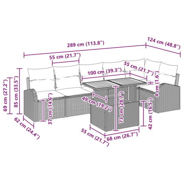 3349592_11.jpg vidaXL 7-dielny záhradný jedálenský set s vankúšmi čierny poly ratan akáciový – Obrázok 11