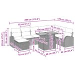 vidaXL 9-dielny záhradný jedálenský set s vankúšmi Béžový poly ratan akácia – Obrázok 12