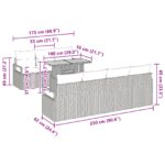 vidaXL 8-dielna záhradná pohovková súprava s vankúšmi Čierna poly ratan akácia – Obrázok 10
