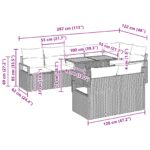 vidaXL 9-dielna záhradná súprava s vankúšmi Čierna poly ratan akácia – Obrázok 11