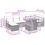 8-dielna sada záhradnej sedačky s vankúšmi Béžový poly ratan Acacia, 2-miestna záhradná sedačka s vankúšmi Béžový poly ratan – Obrázok 12