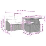 vidaXL 5-dielna záhradná súprava s vankúšmi Béžová Poly Ratan Akácia – Obrázok 10