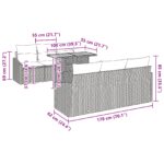vidaXL 7-dielny záhradný jedálenský set s vankúšmi šedý poly ratan akácia – Obrázok 10