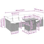 vidaXL 8-dielny záhradný jedálenský set s vankúšmi čierny poly ratan akácia – Obrázok 11