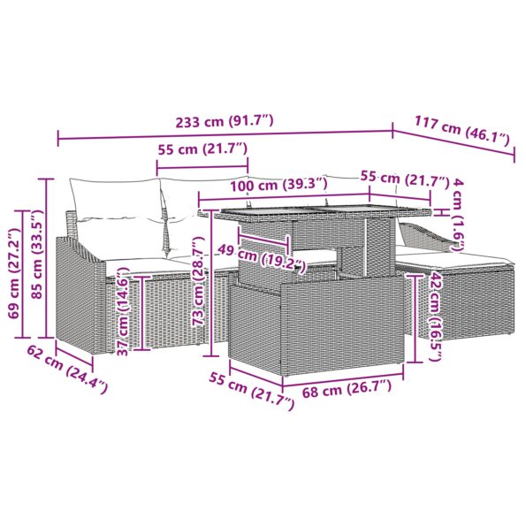 3349827_11.jpg vidaXL Záhradný jedálenský set so vankúšmi čierny poly ratan acacia – Obrázok 11
