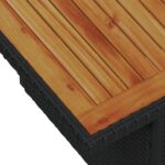 vidaXL Záhradný jedálenský set so vankúšmi čierny poly ratan acacia – Obrázok 8
