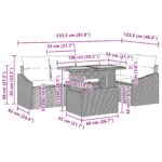 vidaXL 6-dielny záhradný jedálenský set s podsedákmi čierny poly ratanový akácia – Obrázok 11