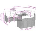 vidaXL 9dielny záhradný jedálenský set s vankúšmi, sivý, polyratan, akácia – Obrázok 11