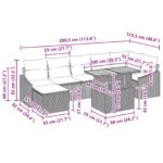 vidaXL 8-dielny záhradný jedálenský set s vankúšmi béžový poly ratan akácia – Obrázok 12