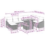 vidaXL 9-dielny záhradný jedálenský set s vankúšmi béžový poly ratan akácia – Obrázok 12