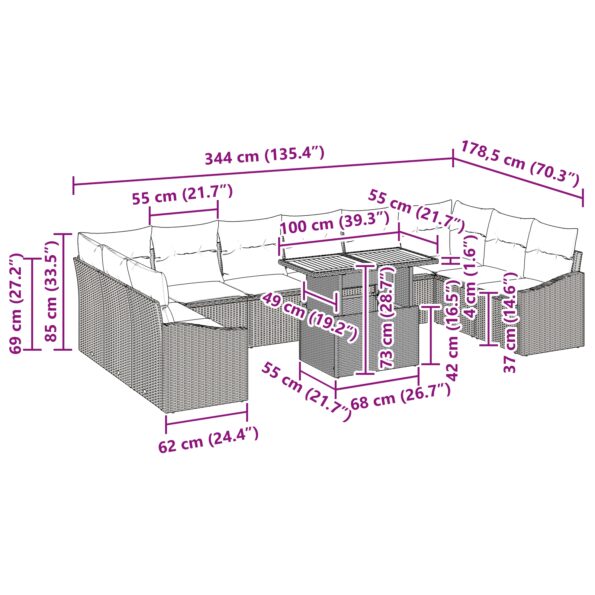 3349886_11.jpg vidaXL 11-dielny záhradný jedálenský set s vankúšmi Čierny Poly Ratan Akácia – Obrázok 11