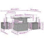 vidaXL 5-dielny záhradný jedálenský set s vankúšmi čierny poly ratan akácia – Obrázok 11