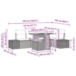 vidaXL 6-dielny záhradný jedálenský set s vankúšmi Béžový Poly Ratan Acacia – Obrázok 11