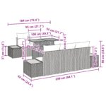 vidaXL 6-dielny záhradný jedálenský set s vankúšmi čierny poly ratan akácia – Obrázok 10