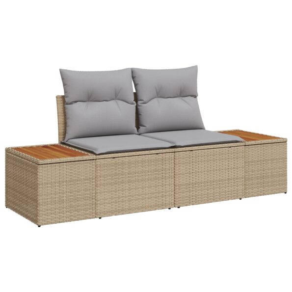 3350037_4.jpg vidaXL 7-dielny záhradný jedálenský set s vankúšmi Béžový Poly ratan Akácia – Obrázok 4