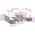 vidaXL 10-dielny záhradný jedálenský set s vankúšmi, čierny poly ratan akácia – Obrázok 11
